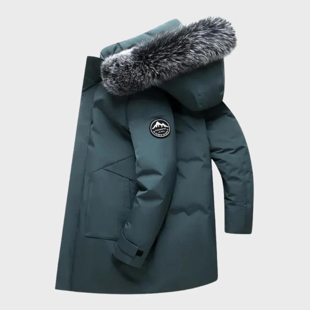 Men's Windproof Fur-Lined Winter Coat
