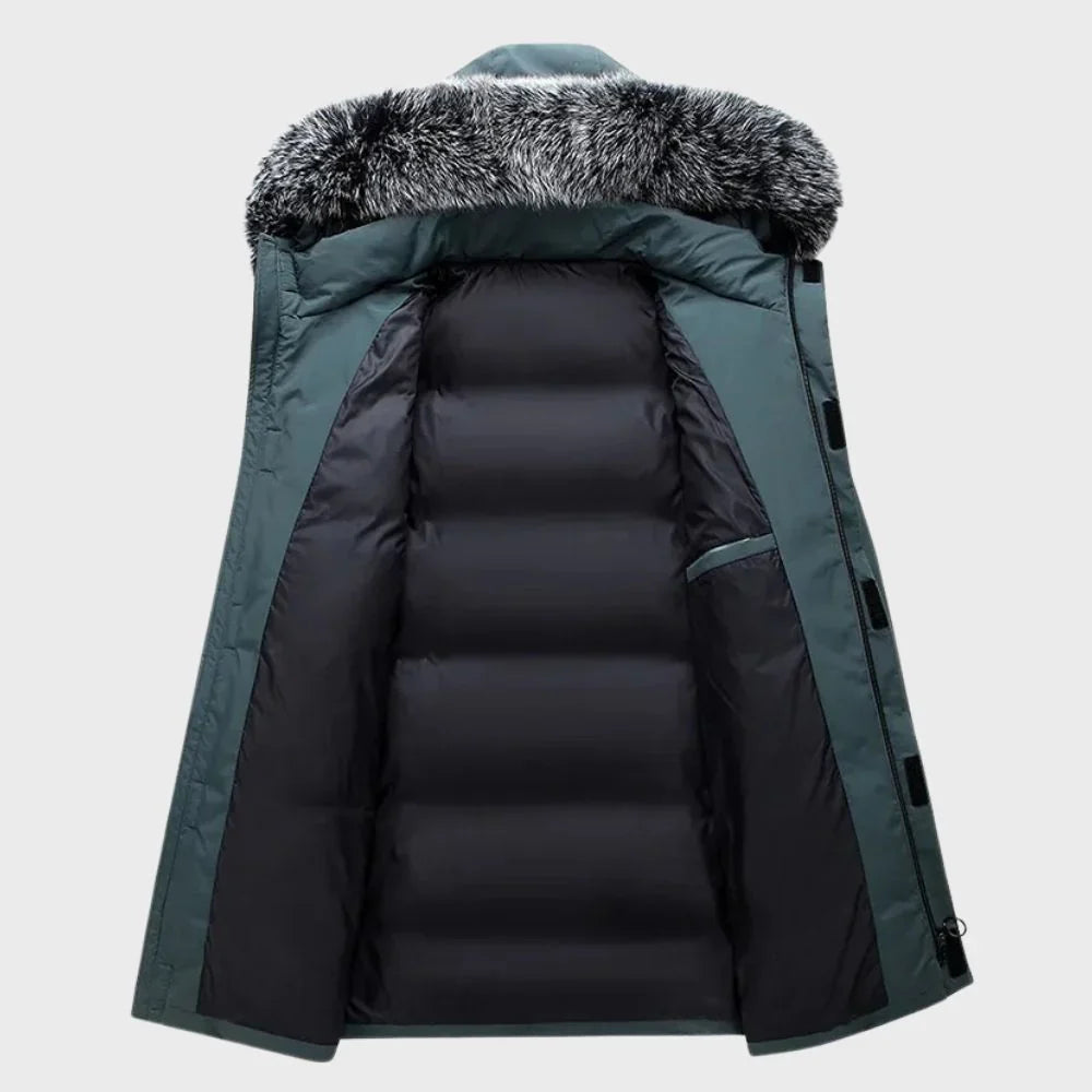 Men's Windproof Fur-Lined Winter Coat