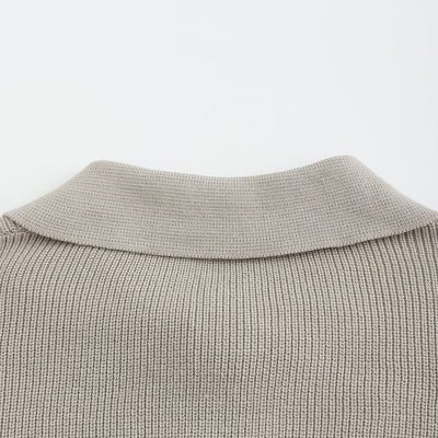 Men's Knitted Half Zip Polo Sweater