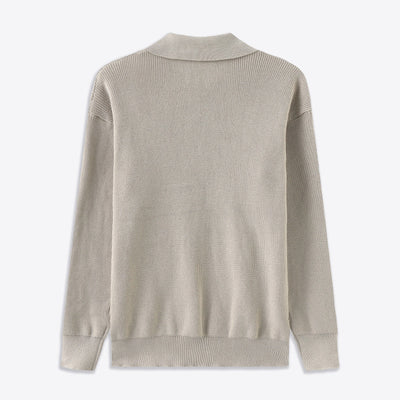 Men's Knitted Half Zip Polo Sweater